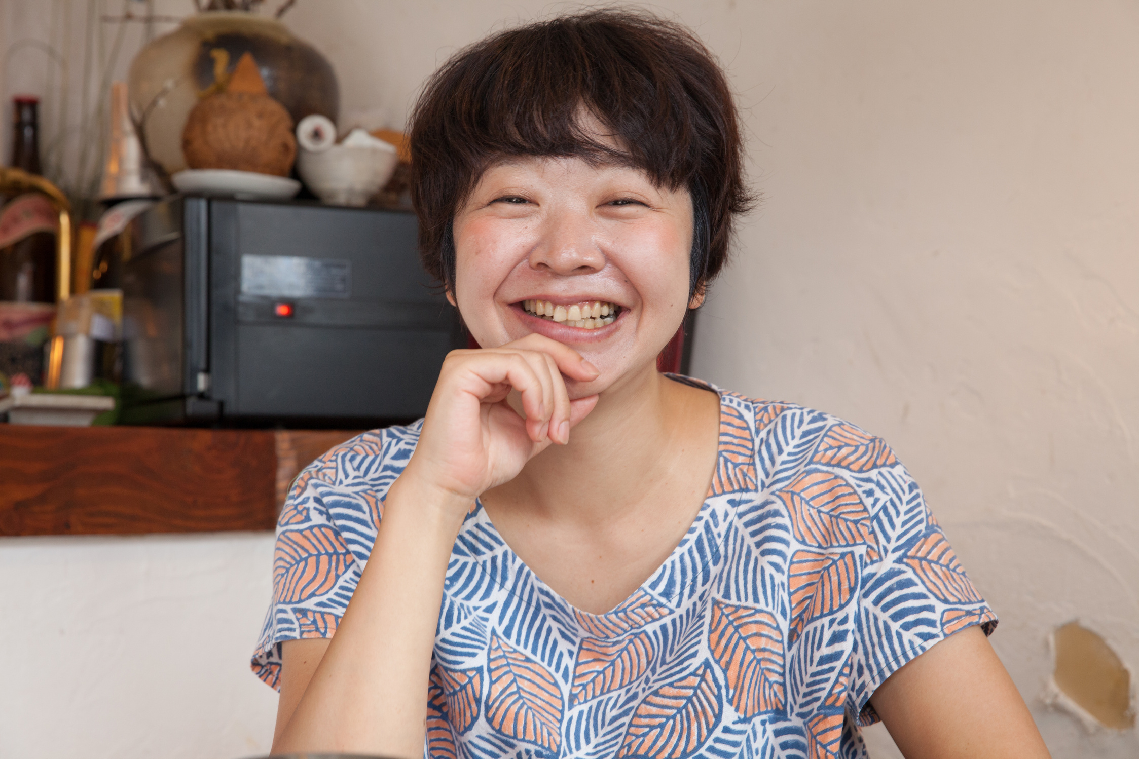 Japanese woman smiling